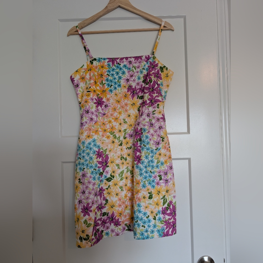 Alec Les Filles Floral Multicolor Women's Dress Size 8 Removable Straps NEW